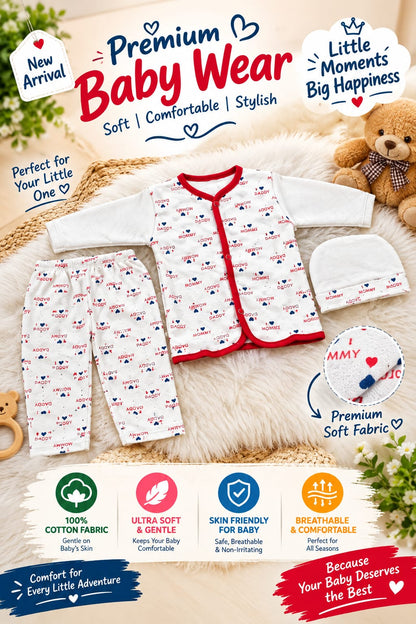 Baby 3-Piece Clothing Set – Premium Soft & Comfortable Baby Wear